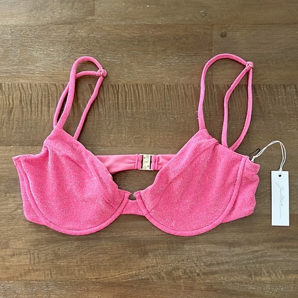 Juillet Lulu Shine Bikini Top Underwire Aurora Pink Shimmer NWT - Picture 6 of 16